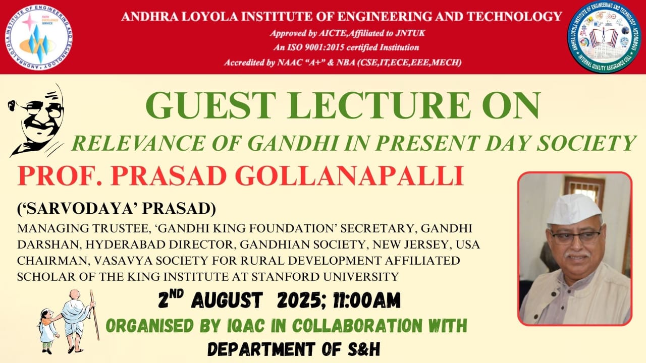 Guest Lecture on Relevance of Gandhi in Present Day Society