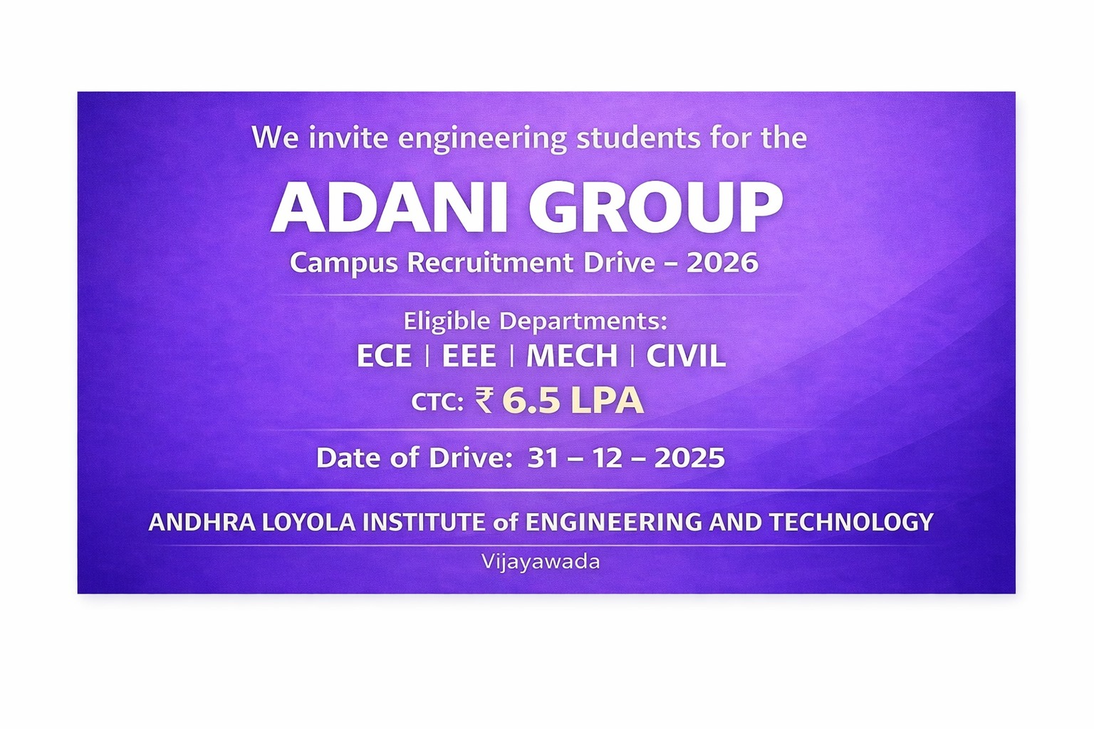 ADANI GROUP ON CAMPUS DRIVE